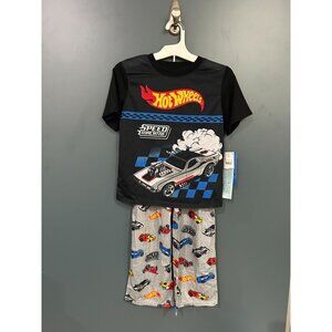 NEW Hot Wheels Boys Flame-Resistant Pajama Set M (8) with Colorful Car Prints